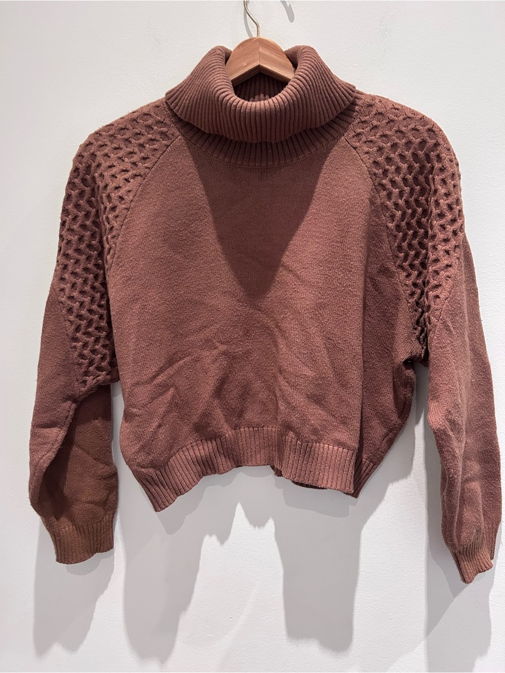 BB Dakota Brown Cowl Neck Sweater Size Medium Like New